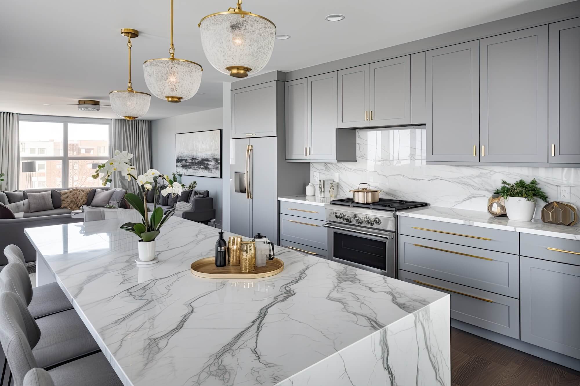 professionally painted kitchen cabinets in asheville home